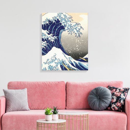 Great Wave Kanagawa japanisches Gemälde Leinwanddruck (Insitu (Wohnzimmer))
