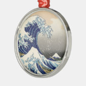 Great Wave Kanagawa japanisches Gemälde Ornament Aus Metall (Links)