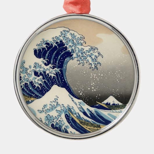 Great Wave Kanagawa japanisches Gemälde Ornament Aus Metall (Vorne)
