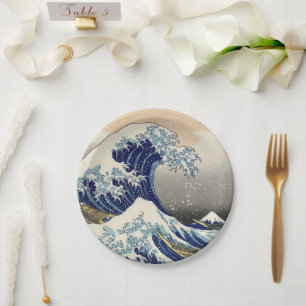 Great Wave Kanagawa japanisches Gemälde Pappteller