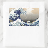 Great Wave Kanagawa japanisches Gemälde Rechteckiger Aufkleber (Tasche)