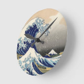 Great Wave Kanagawa japanisches Gemälde Runde Wanduhr (Winkel)