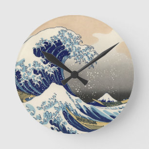 Great Wave Kanagawa japanisches Gemälde Runde Wanduhr