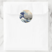 Great Wave Kanagawa japanisches Gemälde Runder Aufkleber (Tasche)