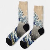 Great Wave Kanagawa japanisches Gemälde Socken (Linkes Detail)