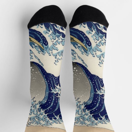 Great Wave Kanagawa japanisches Gemälde Socken (Oben)