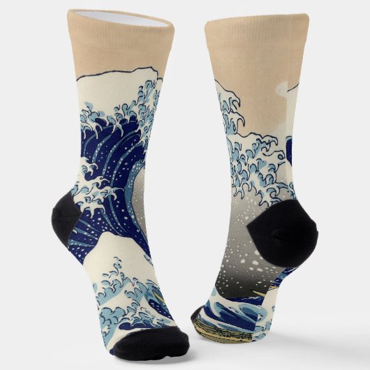 Great Wave Kanagawa japanisches Gemälde Socken (Gewinkelt)