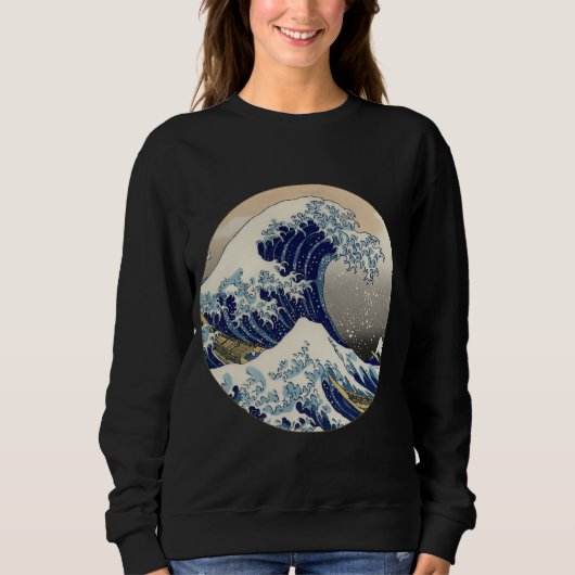 Great Wave Kanagawa japanisches Gemälde Sweatshirt (Vorderseite)