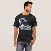 Great Wave Kanagawa japanisches Gemälde T-Shirt (Vorne ganz)
