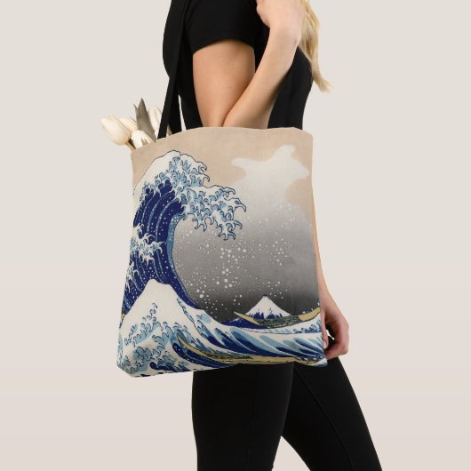 Great Wave Kanagawa japanisches Gemälde Tasche (Von Nahem)
