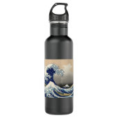 Great Wave Kanagawa japanisches Gemälde Trinkflasche (Vorderseite)