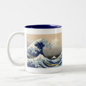 Great Wave Kanagawa japanisches Gemälde Zweifarbige Tasse (Links)