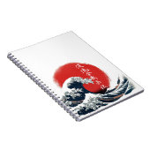 Great Wave Kanji Notizbuch Notizblock (Rechte Seite)