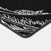 Great Wave Kontur Black and White Mouse Pad Schreibtischunterlage (Ecke)