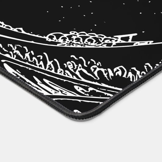 Great Wave Kontur Black and White Mouse Pad Schreibtischunterlage (Ecke)