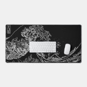 Great Wave Kontur Black and White Mouse Pad Schreibtischunterlage (Tastatur & Maus)