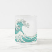Great Wave mattierte Tasse aus Glas - grün (Mittel)