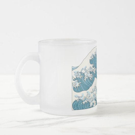 Great Wave mattierte Tasse aus Glas - hellblau (Links)