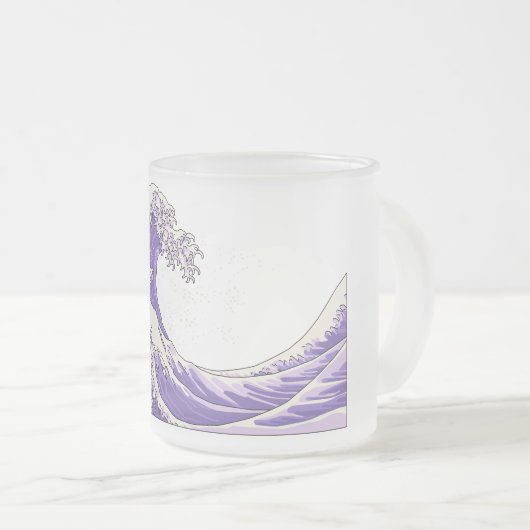 Great Wave mattierte Tasse aus Glas - lila (VorderseiteRechts)