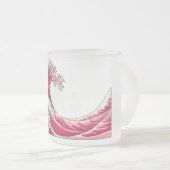 Great Wave mattierte Tasse aus Glas - rosa (VorderseiteRechts)