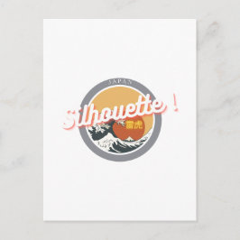 Great Wave & Neon Kanji – Retro Japanese Fuji Des2 Postkarte