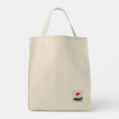 Great Wave & Neon Kanji – Retro Japanese Fuji Des Tragetasche (Rückseite)