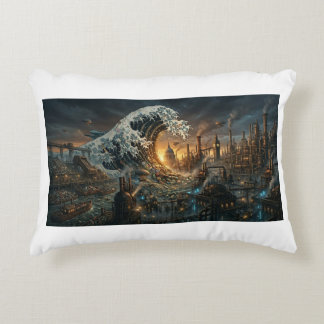 Great Wave of Plastic Trash - Steampunk Cushion Dekokissen