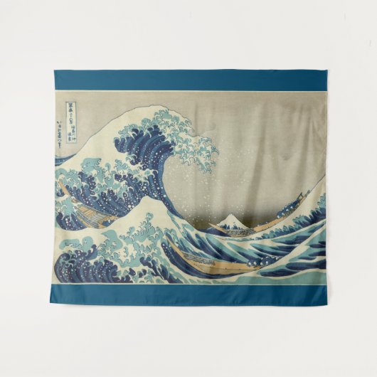 Great Wave off Kanagawa by Hokusai GalleryHD Wandteppich (Vorderseite (Horizontal))