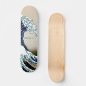 Great Wave off Kanagawa Custom Text wiederherstell Skateboard (Vorderseite)
