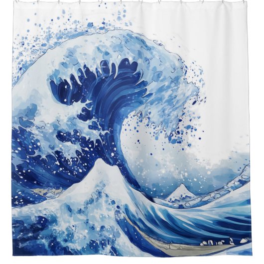 Great Wave Off Kanagawa Duschvorhang (Vorderseite)