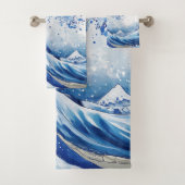 Great Wave Off Kanagawa Duschvorhang Badhandtuch Set (Insitu)