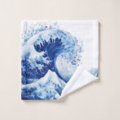 Great Wave Off Kanagawa Duschvorhang Badhandtuch Set (Waschlappen)