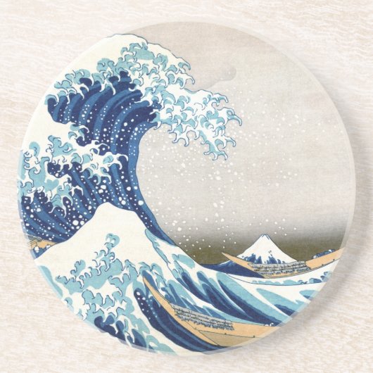Great Wave Off Kanagawa Hokusai Fine Art Getränkeuntersetzer (Vorne)