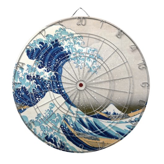 Great Wave Off Kanagawa Hokusai japanische Fine Ar Dartscheibe (vorne)