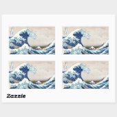 Great Wave Off Kanagawa Hokusai japanische Fine Ar Rechteckiger Aufkleber (Blatt)