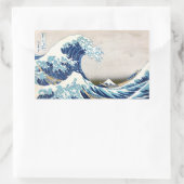 Great Wave Off Kanagawa Hokusai japanische Fine Ar Rechteckiger Aufkleber (Tasche)