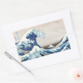 Great Wave Off Kanagawa Hokusai japanische Fine Ar Rechteckiger Aufkleber (Umschlag)