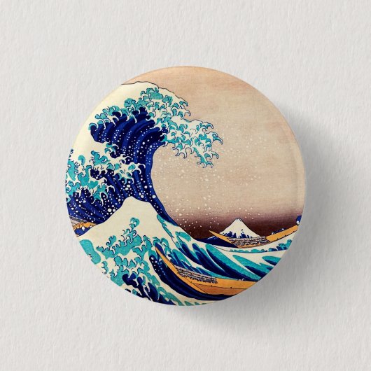 Great Wave Off Kanagawa Hokusai japanischen Vintag Button (Vorderseite)
