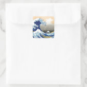 Great Wave off Kanagawa ~ Hokusai Quadratischer Aufkleber (Tasche)