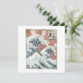 Great Wave Off Kanagawa Japanese Aesthetic Art Einladung (Stehend Vorderseite)