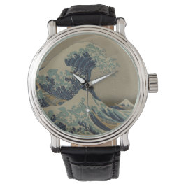 Great Wave Off Kanagawa Japanisch Vintage Kunst Armbanduhr