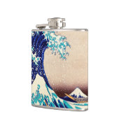 Great Wave Off Kanagawa Japanisch Vintage Kunst Flachmann (Links)