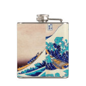 Great Wave Off Kanagawa Japanisch Vintage Kunst Flachmann (Rückseite)