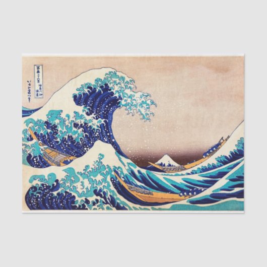 Great Wave Off Kanagawa Japanisch Vintage Kunst Seidenpapier (Vorderseite)