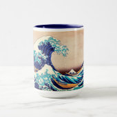 Great Wave Off Kanagawa Japanisch Vintage Kunst Tasse (Zentrum)