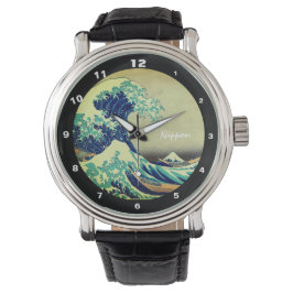 Great Wave Off Kanagawa & japanische Kunst /Japan Armbanduhr