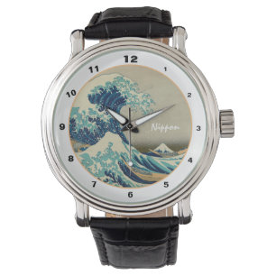 Great Wave Off Kanagawa & japanische Kunst /Japan Armbanduhr