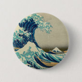 Great Wave Off Kanagawa & japanische Kunst /Japan Button (Vorderseite)
