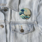 Great Wave Off Kanagawa & japanische Kunst /Japan Button (Beispiel)