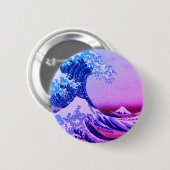 Great Wave Off Kanagawa & japanische Kunst /Japan Button (Vorne & Hinten)